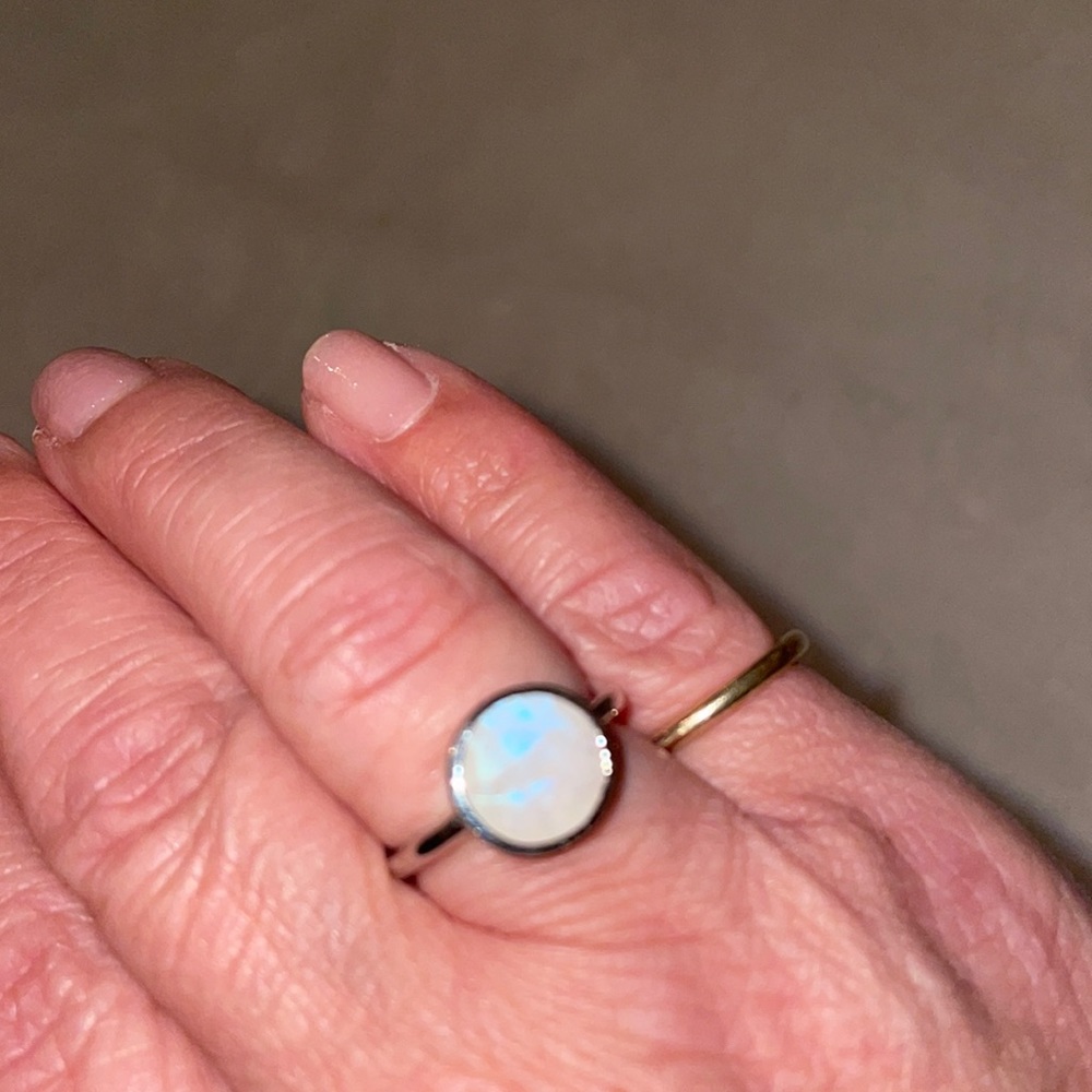 Sterling silver moonstone ring